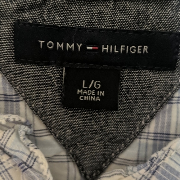TOMMY HILFIGER Plaid Ruffle Front Button Down - Picture 3 of 6